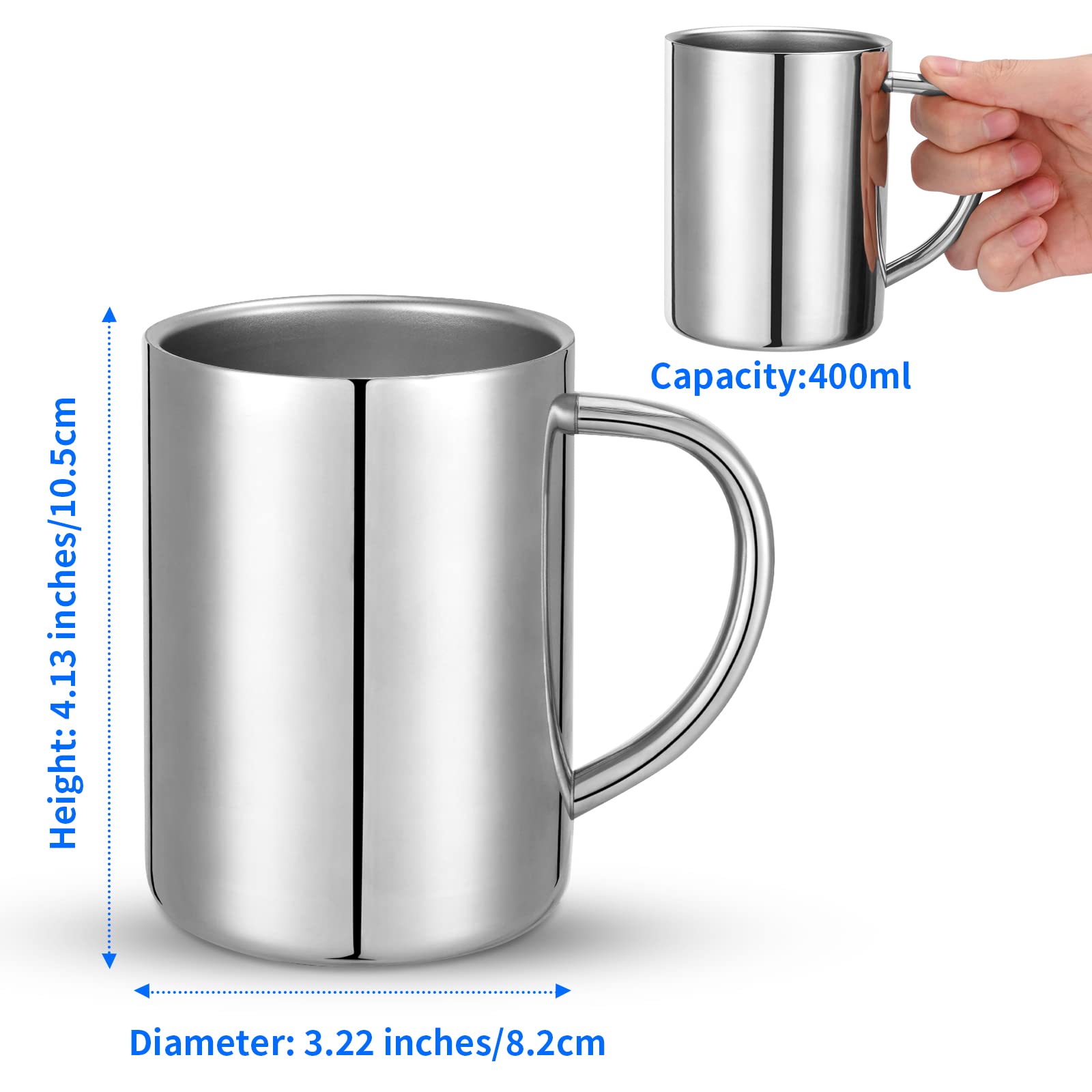 Amazon.com: luvtree 400ml Insulated 304 Stainless Steel Coffee Mug